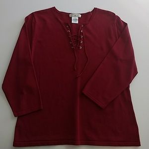 Lace up knit sweater